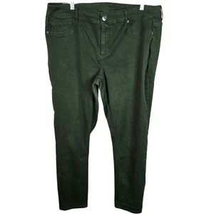 Maurices Womens Green Denim Pants Size 18 Reg Casual Comfort Stretch Jeans